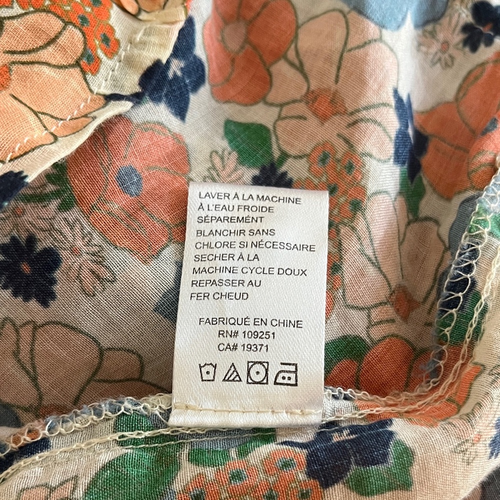 Trovata Birds of Paradise Floral Ramie Cotton Fabric Size Small - Picture 5 of 7
